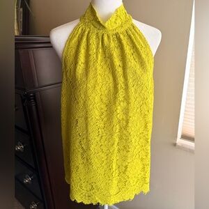 J. Crew Chartreuse Lace Top